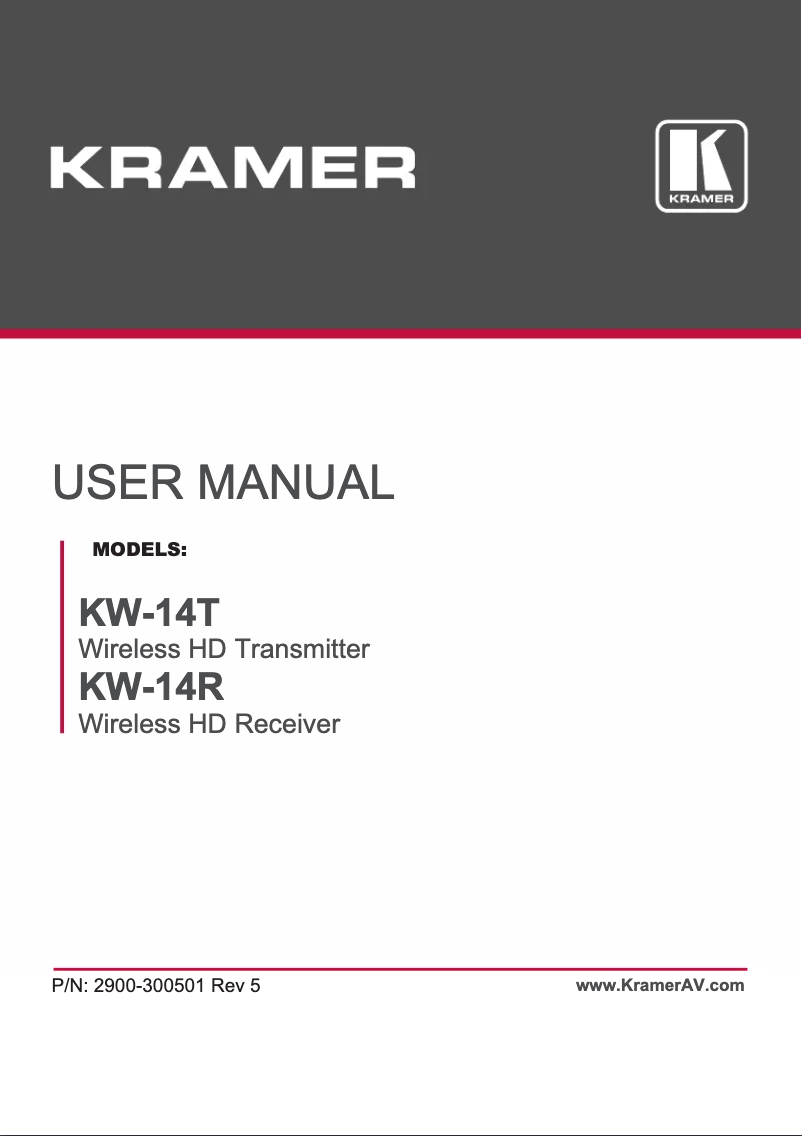 Page 1 de la notice Manuel utilisateur Kramer KW-14