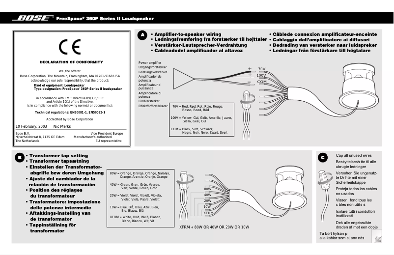 Page 1 de la notice Mode d'emploi Bose FreeSpace 360P Series II