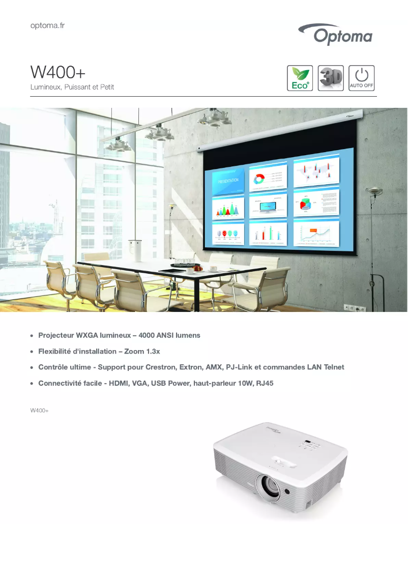 Image de la première page du manuel de l'appareil W400+