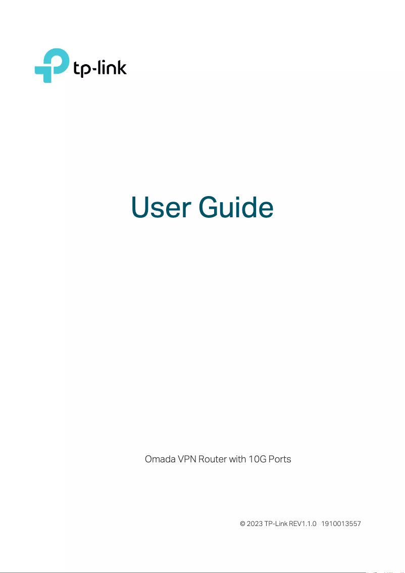 Page 1 de la notice Manuel utilisateur TP-Link Omada ER8411