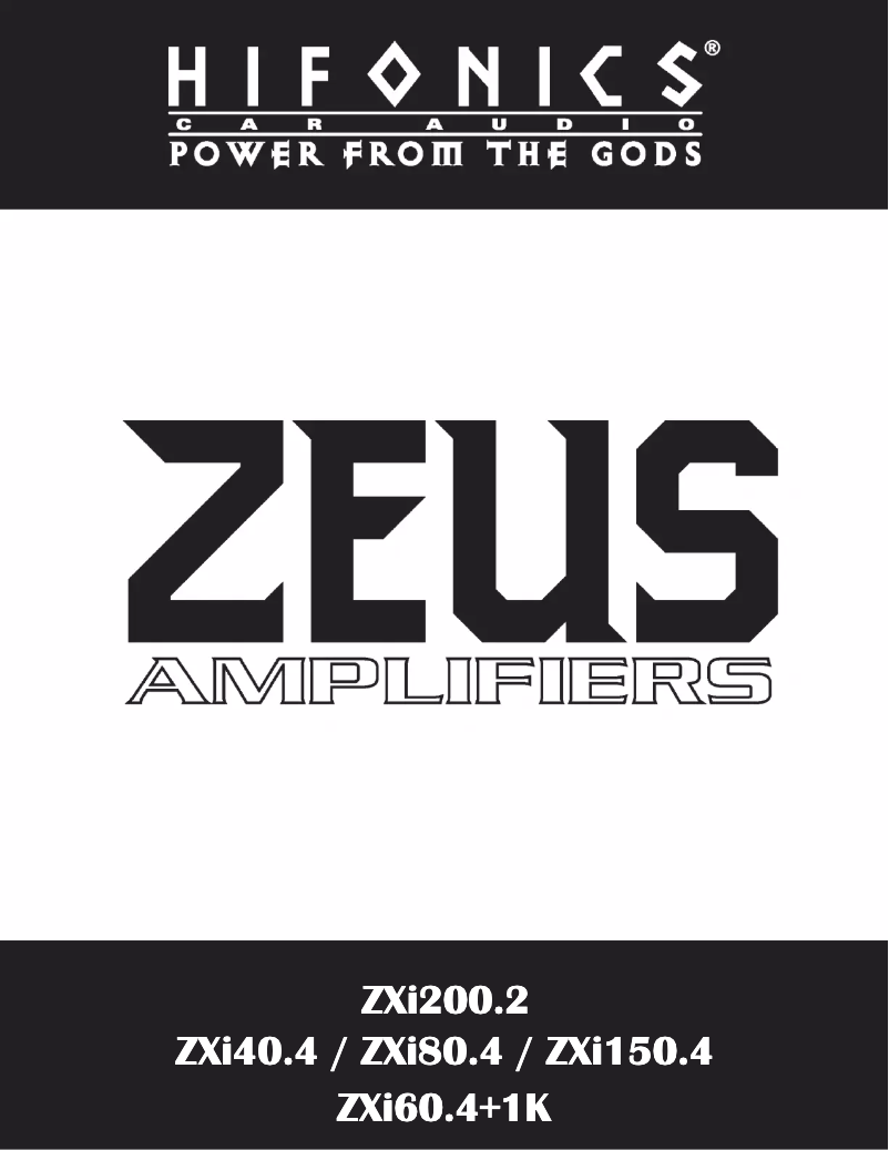 Image de la première page du manuel de l'appareil ZXI Zeus