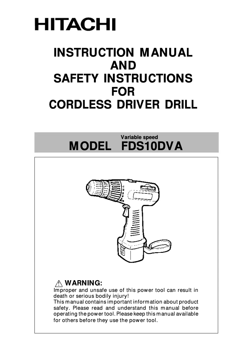 Page n°1 - Manuel utilisateur Hitachi FDS 10DVA