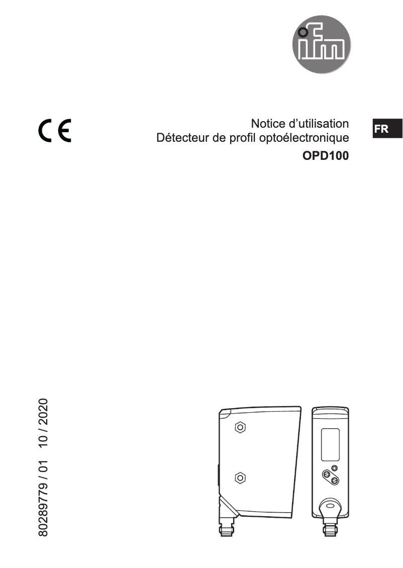 Page 1 de la notice Manuel utilisateur IFM OPD100