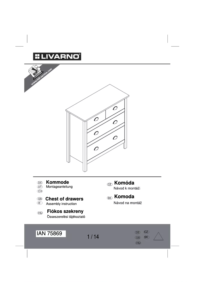 Page 1 de la notice Manuel utilisateur Livarno Lux IAN 75869