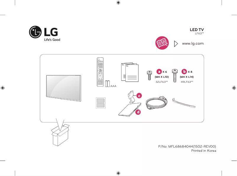 Page n°1 - Manuel utilisateur LG 49LF6310
