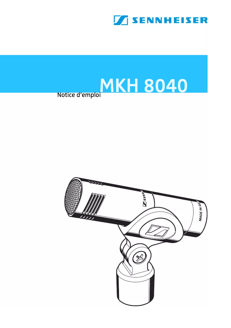 Page n°1 - Manuel utilisateur Sennheiser MKH 8040