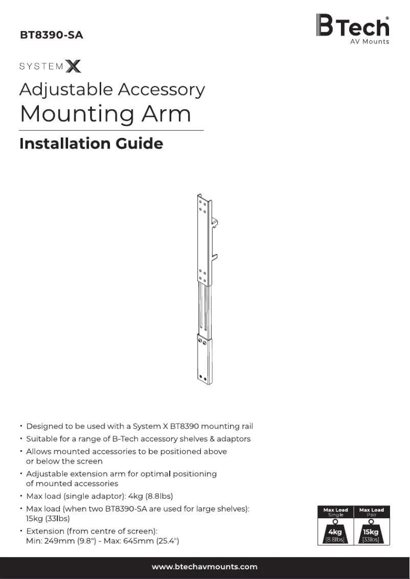 Page n°1 - Manuel utilisateur B-Tech BT8390-SA