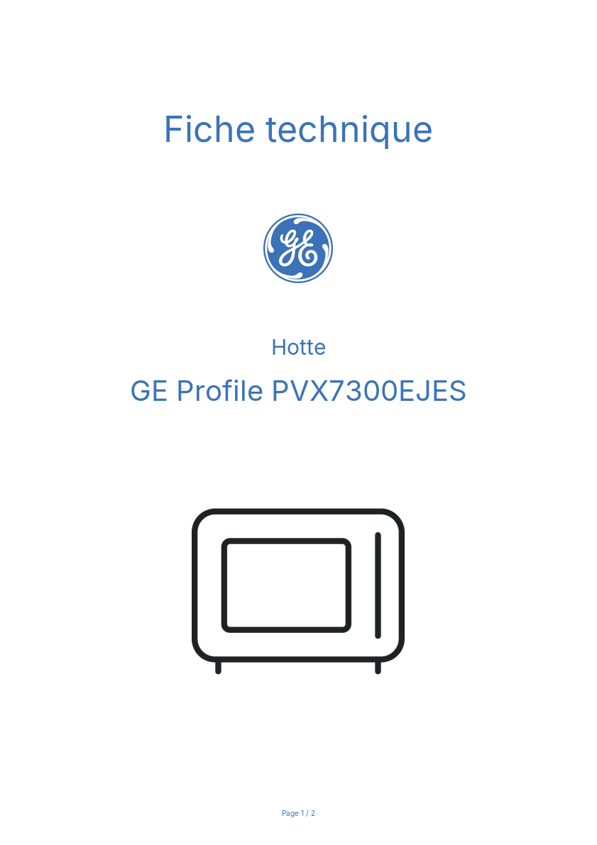 Image de la première page du manuel de l'appareil Profile PVX7300EJES