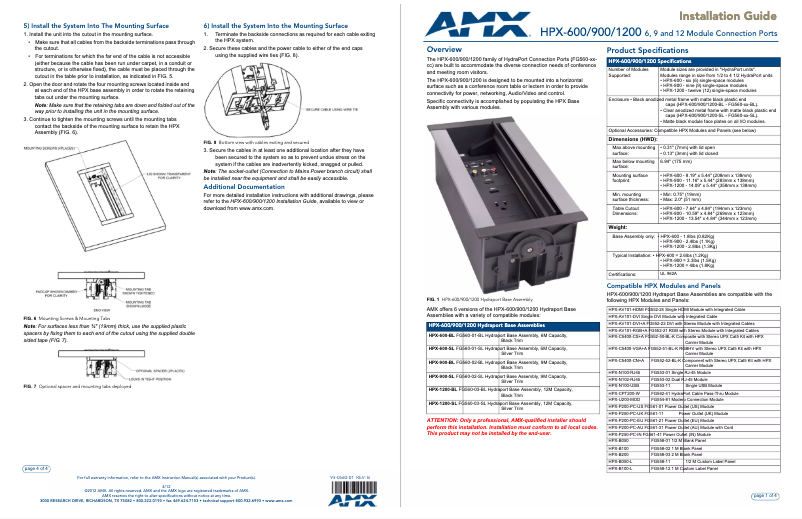 Page 1 de la notice Mode d'emploi AMX HPX-600