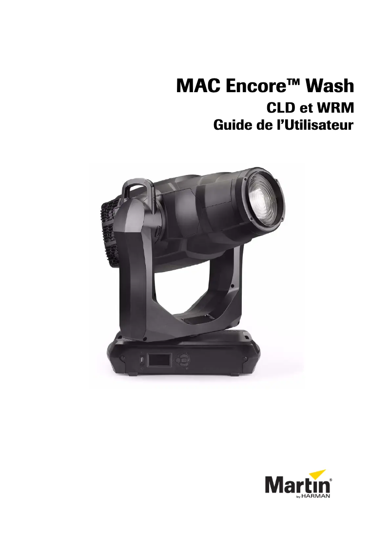 Image de la première page du manuel de l'appareil MAC Encore Wash CLD