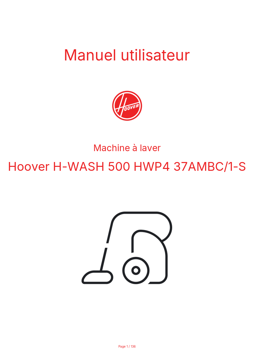Image de la première page du manuel de l'appareil H-WASH 500 HWP4 37AMBC/1-S