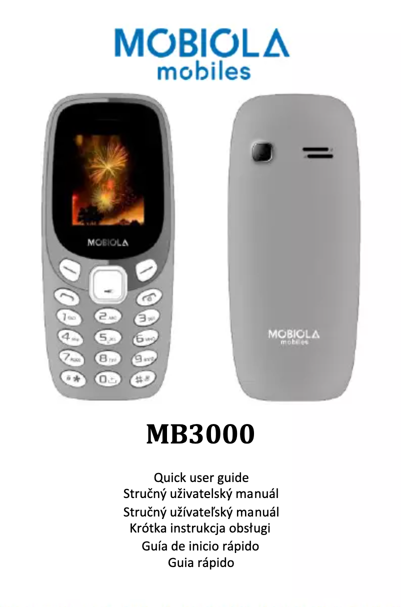 Page 1 de la notice Manuel utilisateur Mobiola MB 3000