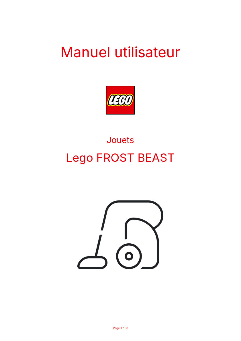 Image de la première page du manuel de l'appareil FROST BEAST