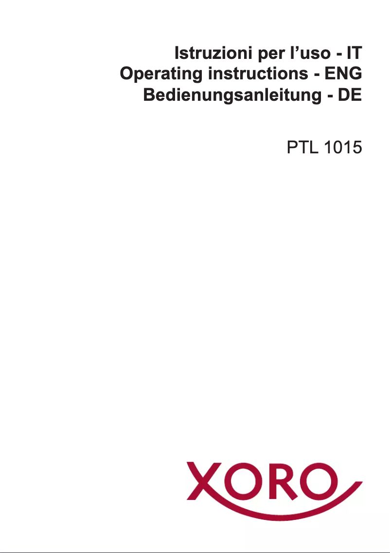 Page 1 de la notice Manuel utilisateur Xoro PTL 1015