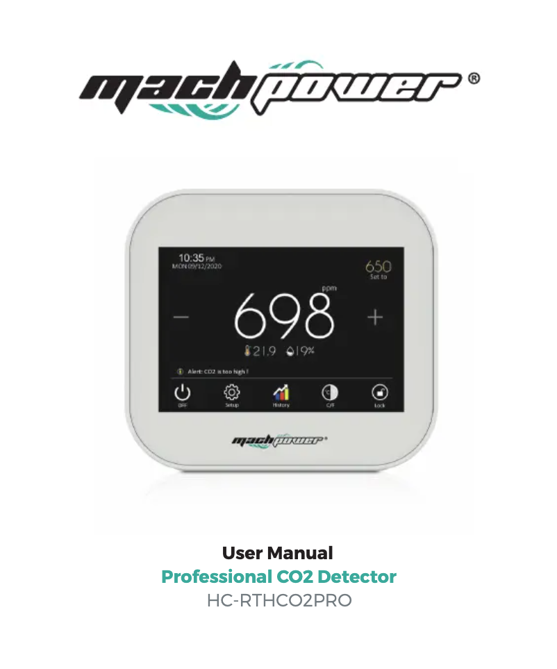 Page 1 de la notice Manuel utilisateur Mach Power HC-RTHC02PRO