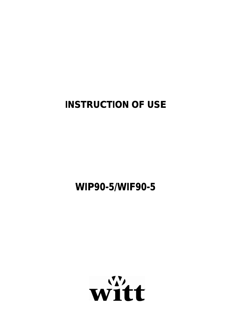 Image de la première page du manuel de l'appareil WIF90-5