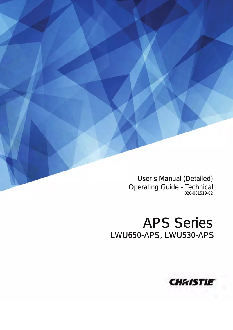 Page n°1 - Manuel utilisateur Christie LWU650-APS