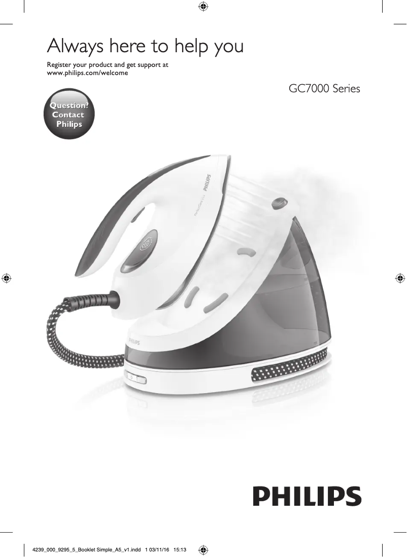 First page image of the manual for PerfectCare Viva GC7000