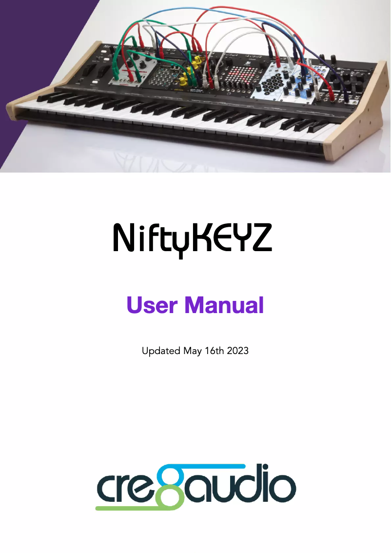 Page n°1 - Manuel utilisateur Cre8audio NiftyKEYZ
