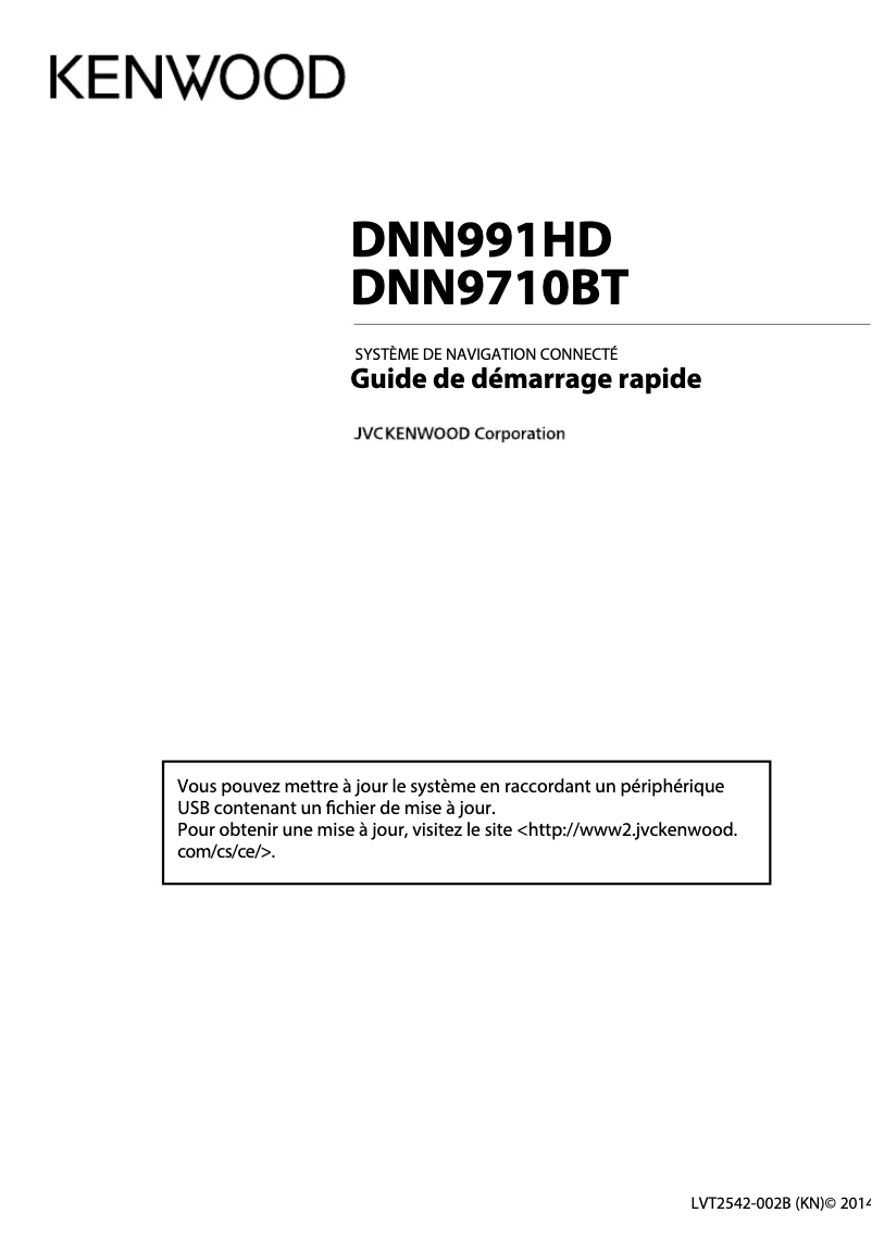 Page 1 de la notice Guide de démarrage rapide Kenwood DNN991HD