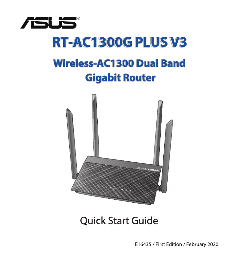 Image de la première page du manuel de l'appareil RT-AC1300G PLUS V3