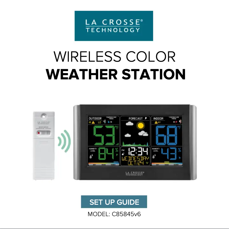 Page n°1 - Manuel utilisateur La Crosse Technology C85845v6