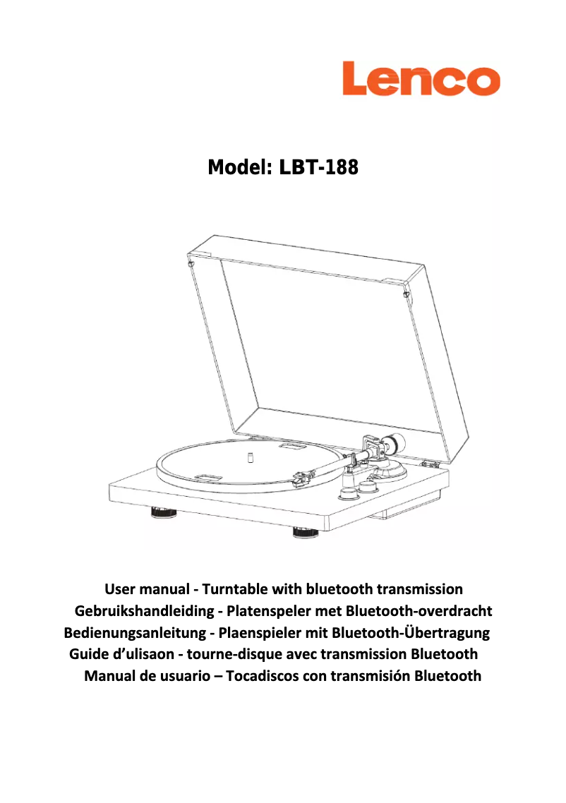 Page n°1 - Manuel utilisateur Lenco BT-188