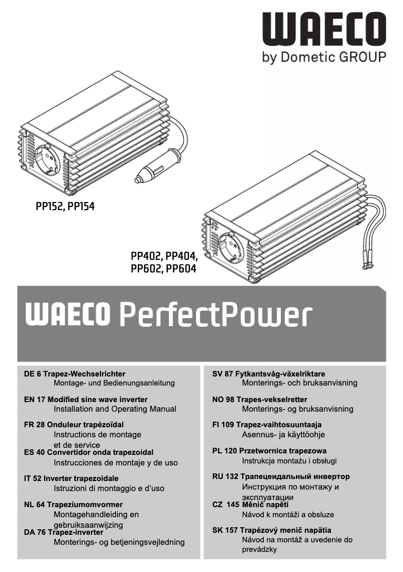 Imagen de la primera página del manual del dispositivo PerfectPower PP404