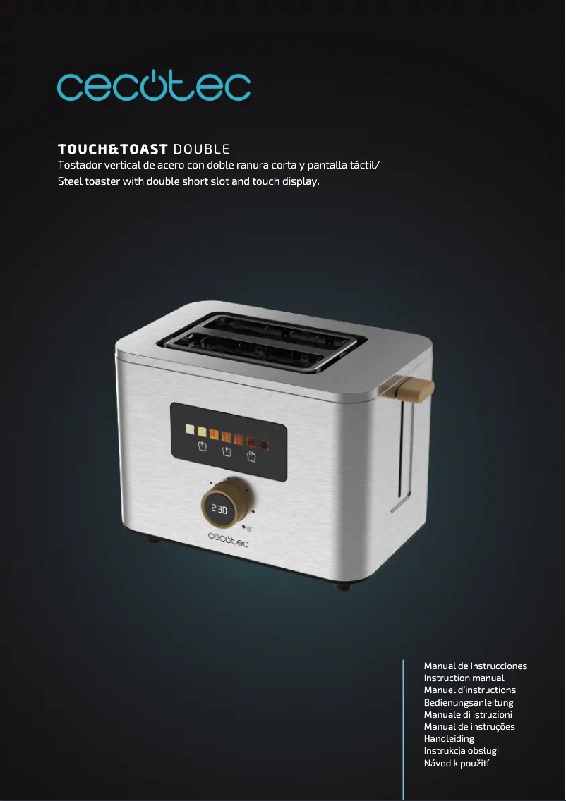 Page 1 de la notice Manuel utilisateur Cecotec Touch&Toast Double