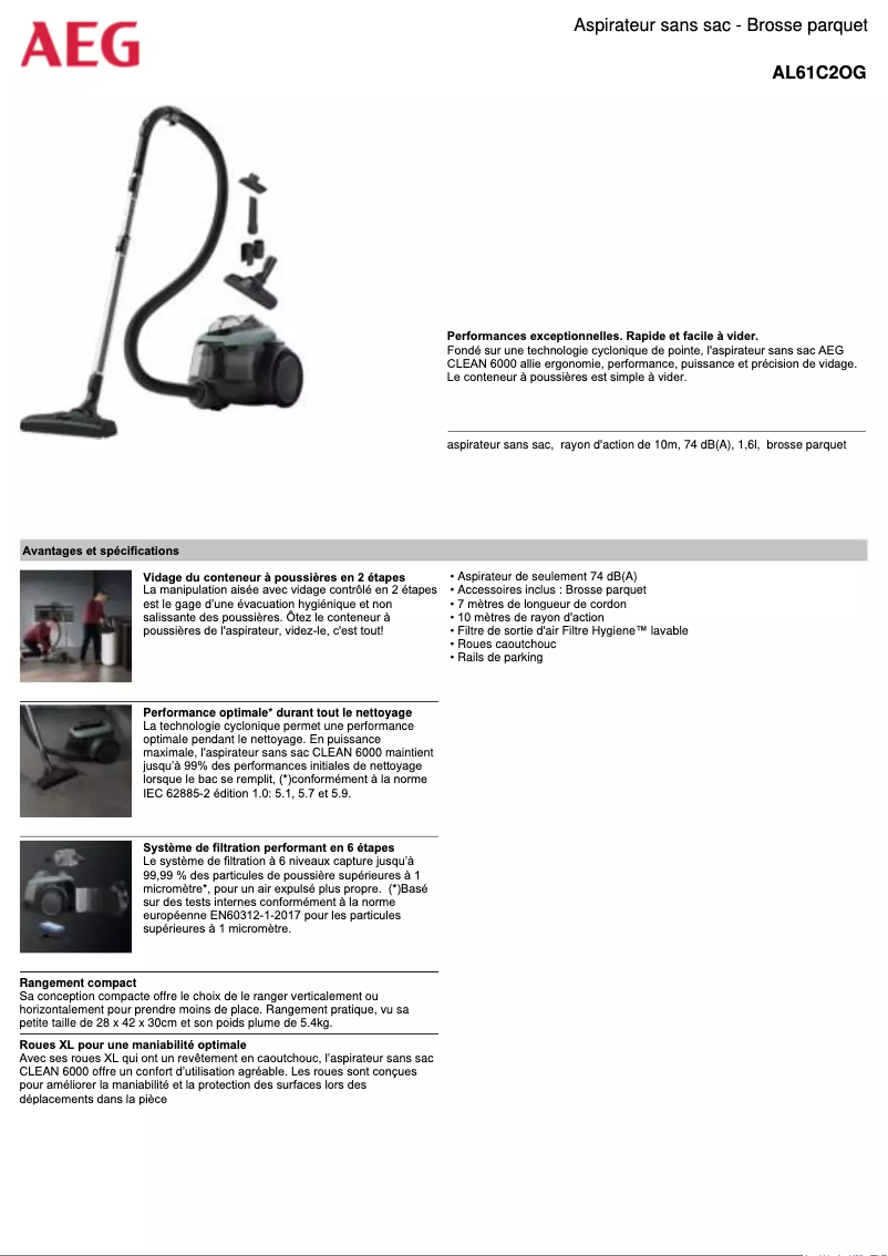 Page n°1 - Manuel utilisateur AEG AL61C2OG