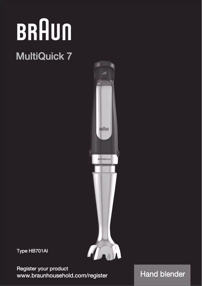 Page n°1 - Manuel utilisateur Braun MultiQuick 7 MQ7087X