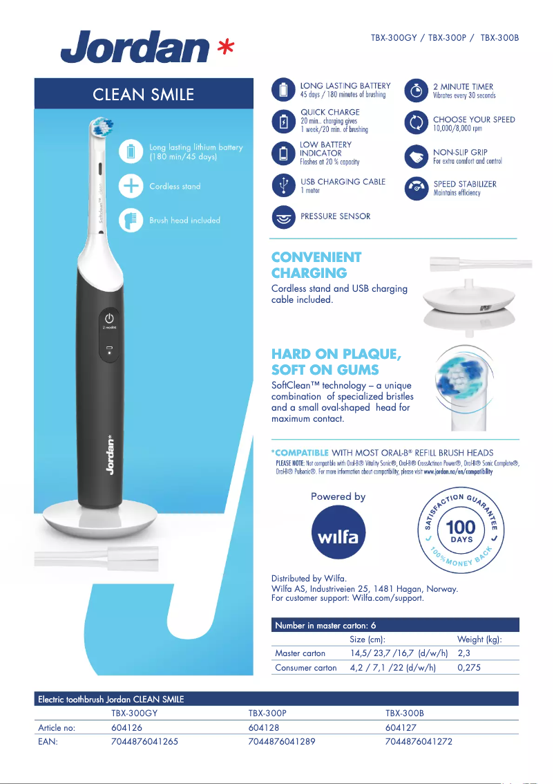 Página 1 del manual Ficha técnica Jordan Clean Smile Plus