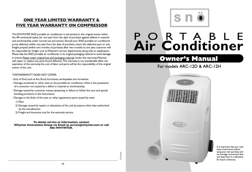 Page n°1 - Manuel utilisateur Snö ARC-12D
