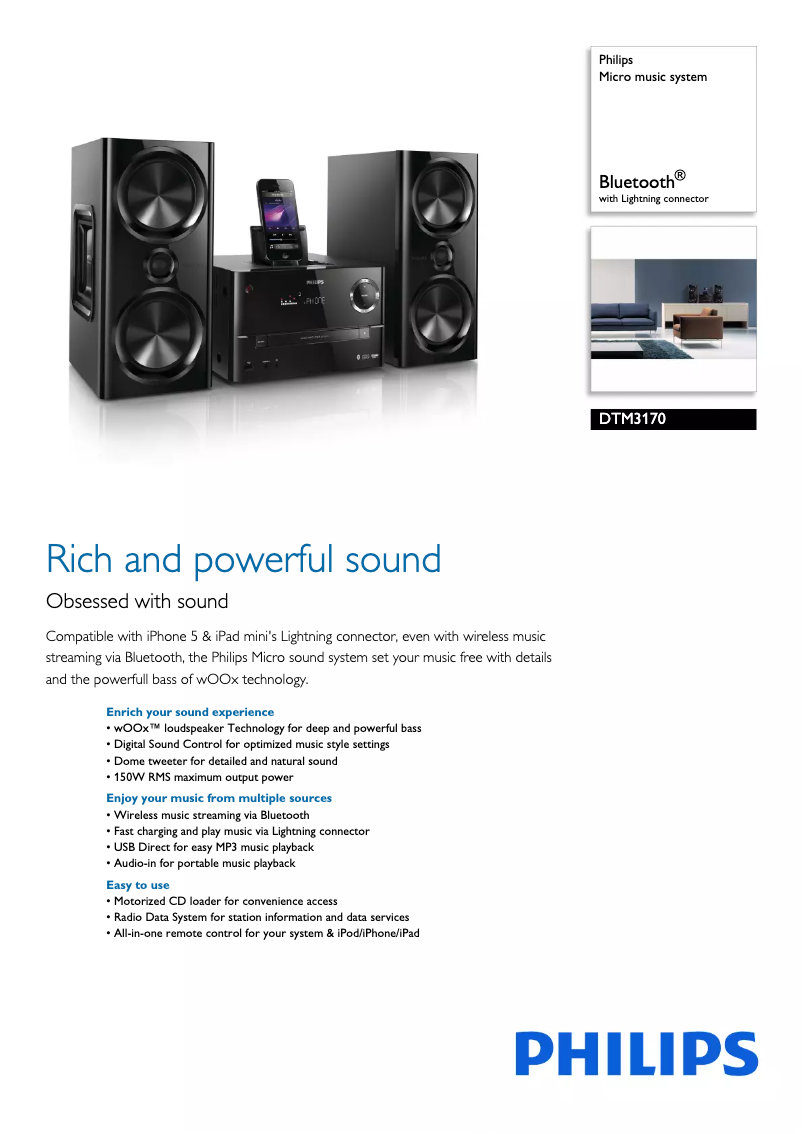 Page n°1 - Brochure Philips DTM3170