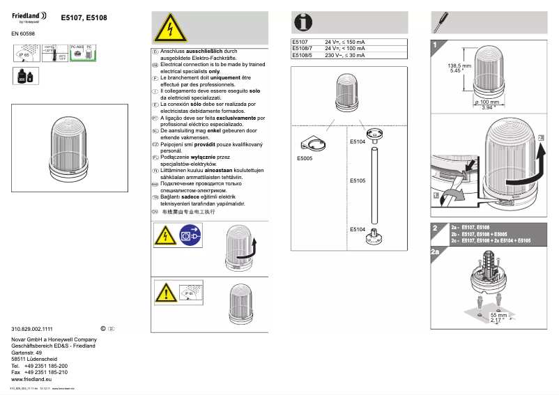 Image de la première page du manuel de l'appareil E5107