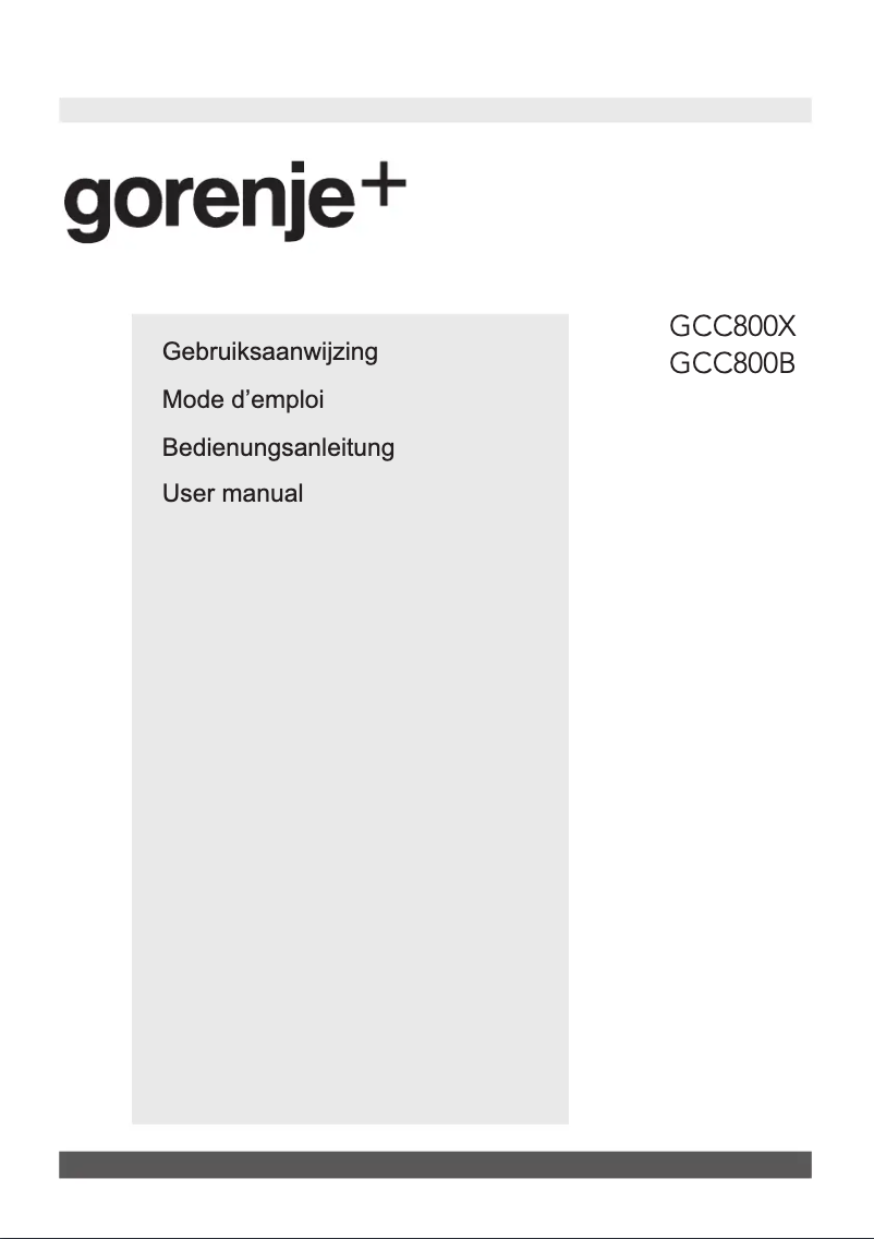 Page n°1 - Manuel utilisateur Gorenje GCC800X