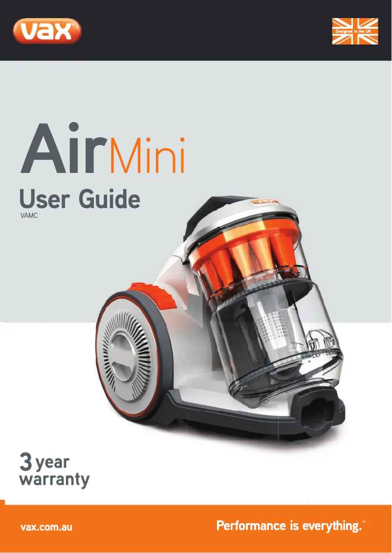 Page 1 de la notice Manuel utilisateur Vax Air Mini VAMC
