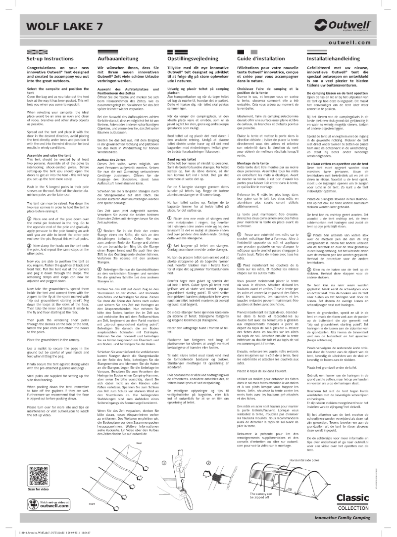 Image de la première page du manuel de l'appareil Classic Wolf Lake 7