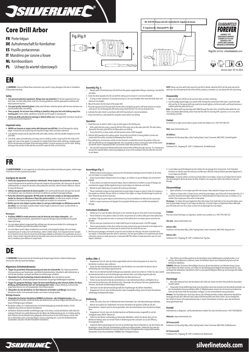 Page 1 de la notice Manuel utilisateur Silverline 580460
