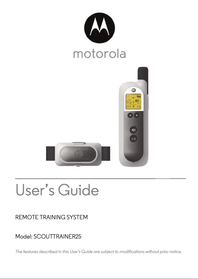 Page n°1 - Manuel utilisateur Motorola ScoutTrainer 25