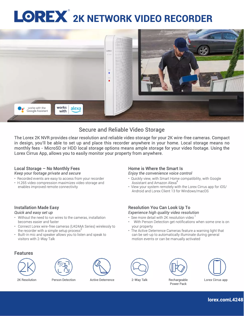 Página 1 del manual Ficha técnica Lorex L4248E