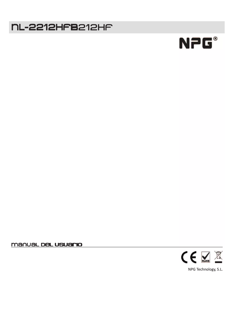 Page n°1 - Manuel utilisateur NPG NL-2212HFB