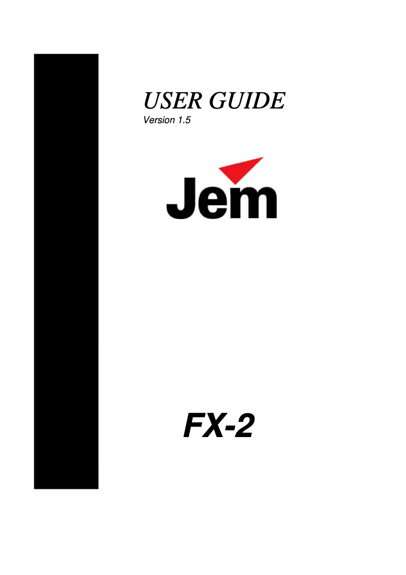 Page n°1 - Manuel utilisateur Martin Jem FX-2
