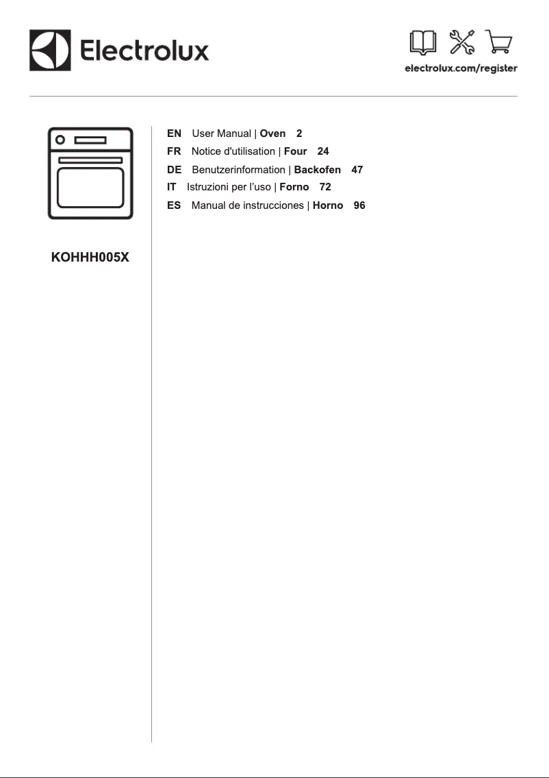 Page n°1 - Manuel utilisateur Electrolux KOHHH005X