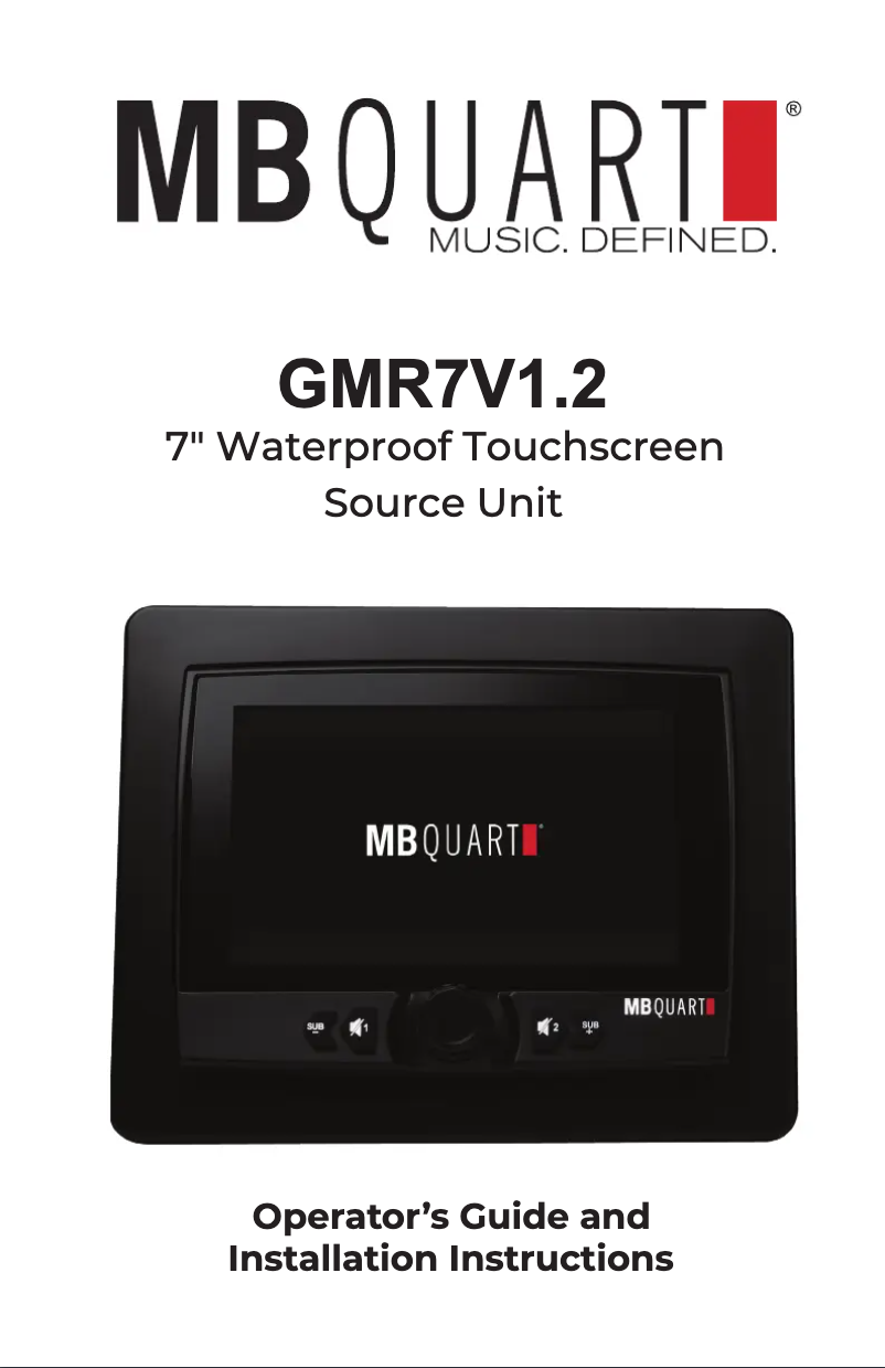 Page n°1 - Manuel utilisateur MB Quart GMR7V1