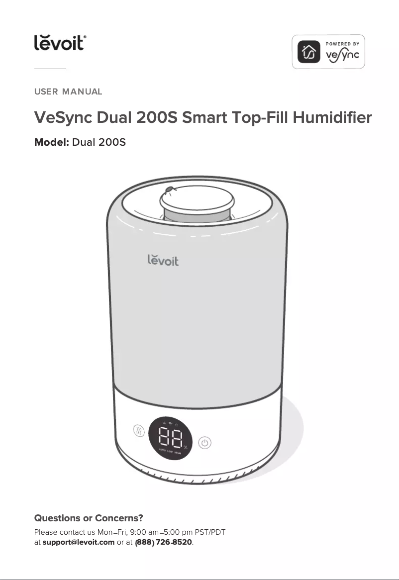 Page n°1 - Manuel utilisateur Levoit VeSync Dual 200S