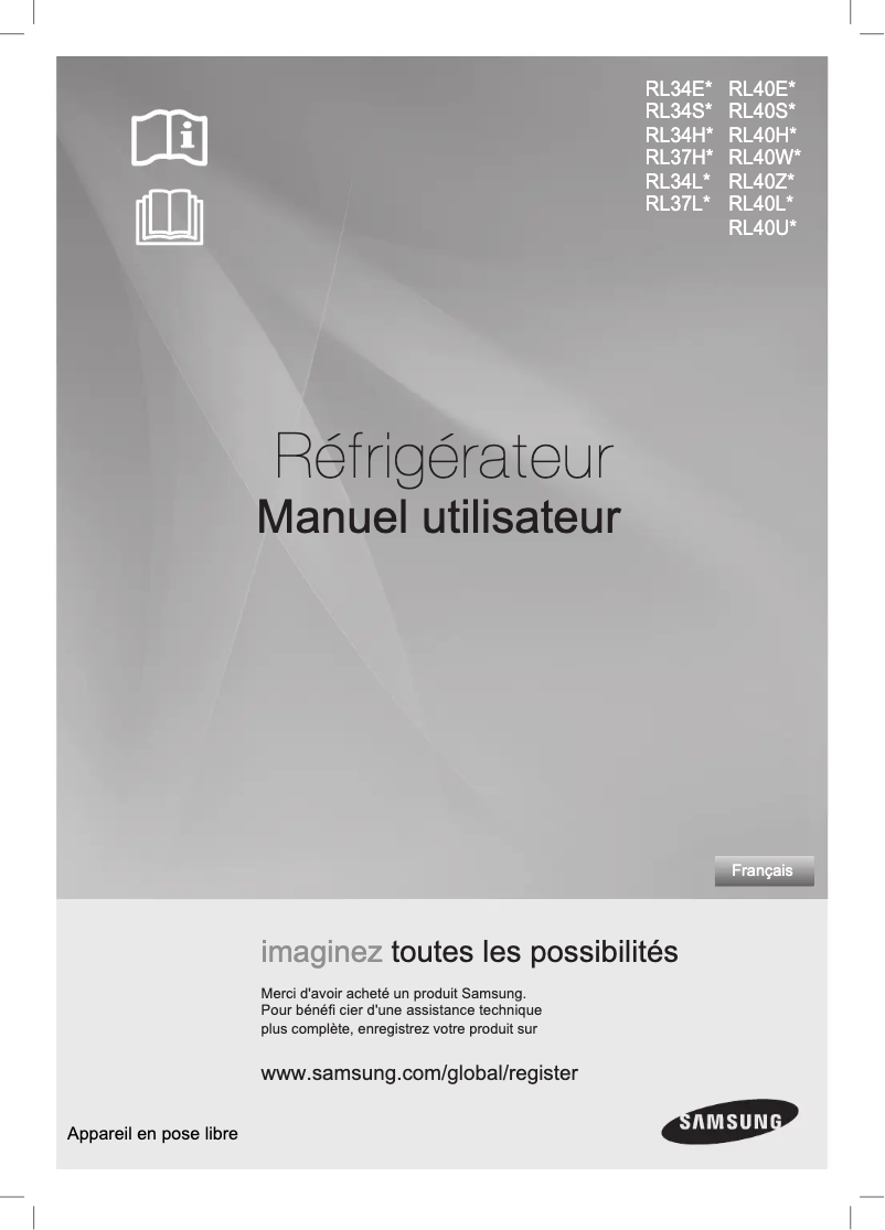 Page n°1 - Manuel utilisateur Samsung RL34HGPS