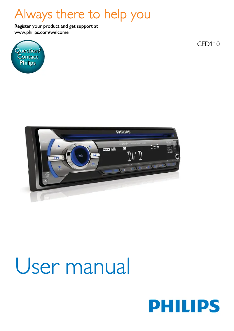 Page 1 de la notice Manuel utilisateur Philips CED110