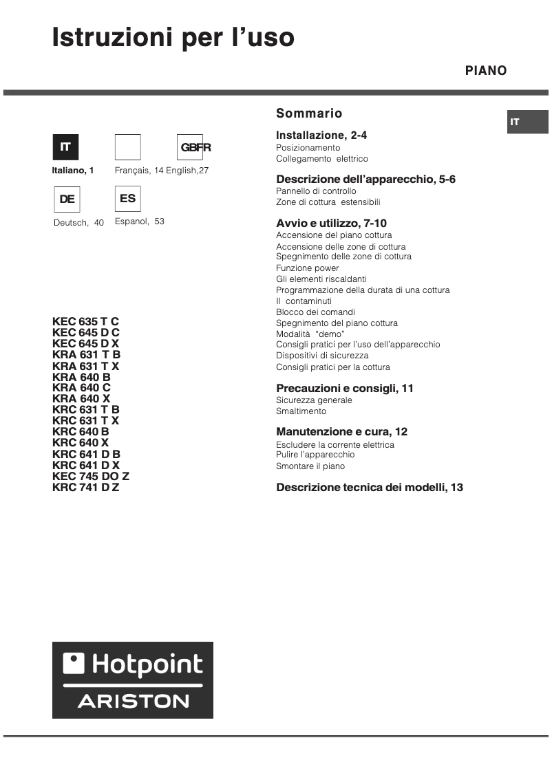Image de la première page du manuel de l'appareil KEC 645 D C