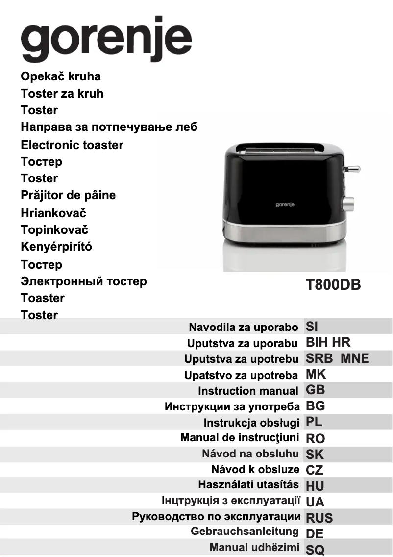 Image de la première page du manuel de l'appareil T800DB